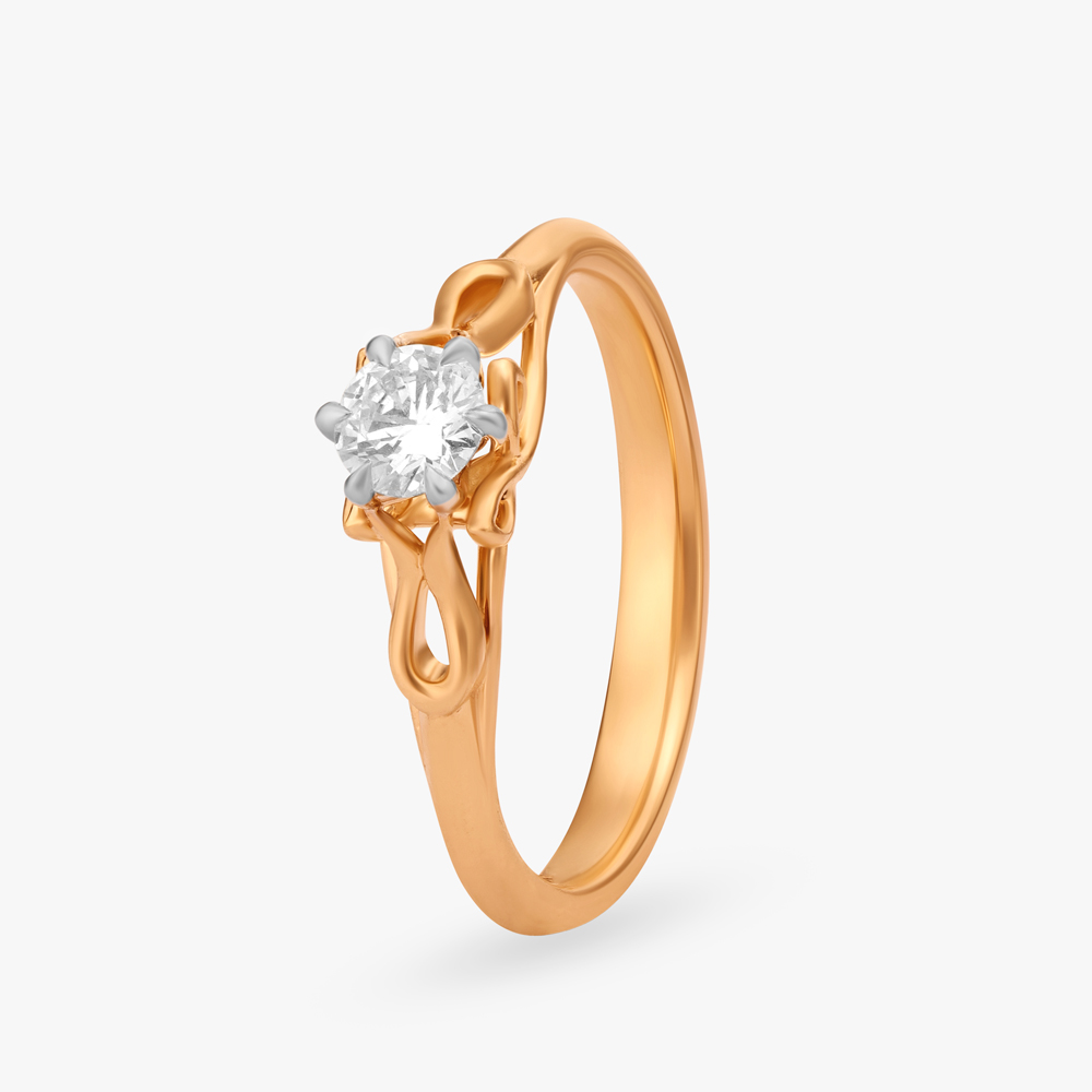 Mia by Tanishq 18 Kt Rose Gold Diamond Studded Vanki Ring 18kt Diamond Rose  Gold ring Price in India - Buy Mia by Tanishq 18 Kt Rose Gold Diamond  Studded Vanki Ring