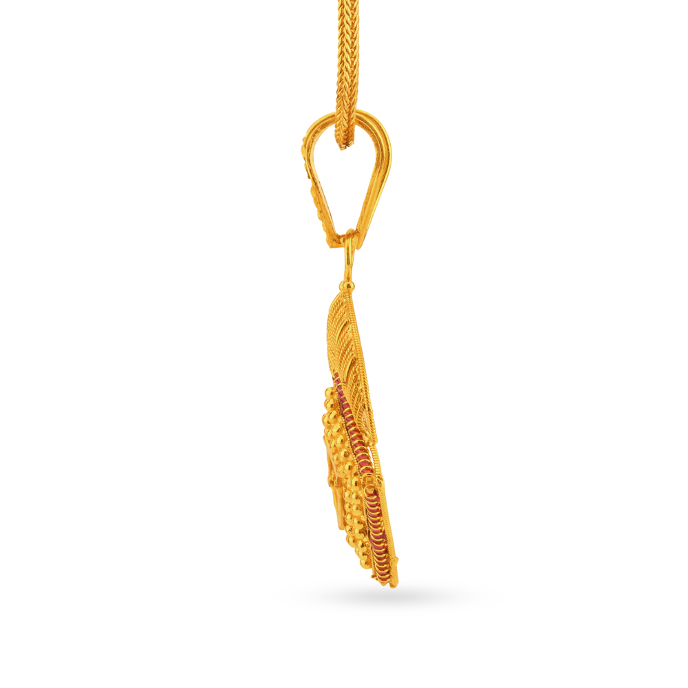 Resplendent Gold Pendant and Earrings Set,,hi-res image number null