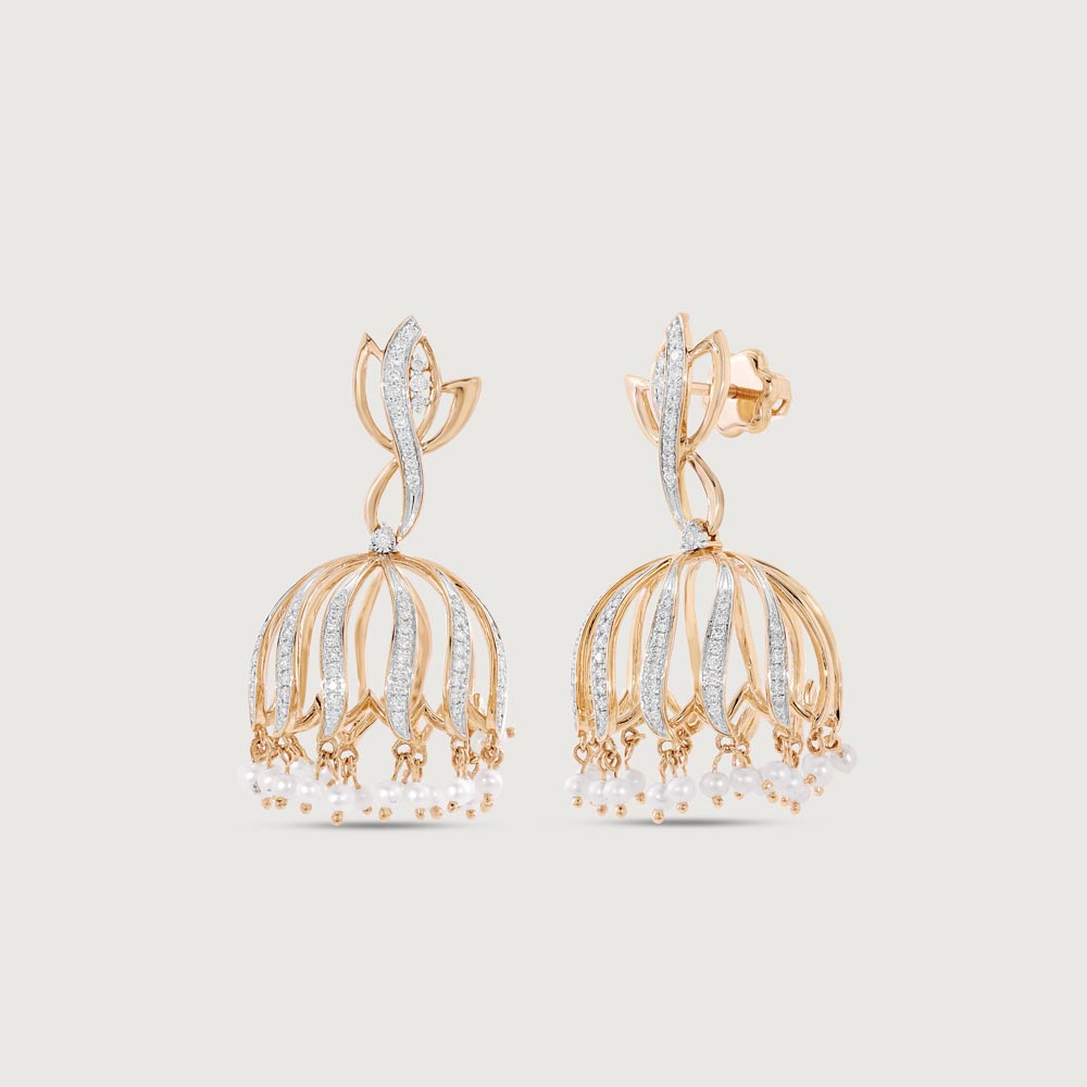 Chic Bloom Diamond Jhumka,,hi-res image number null
