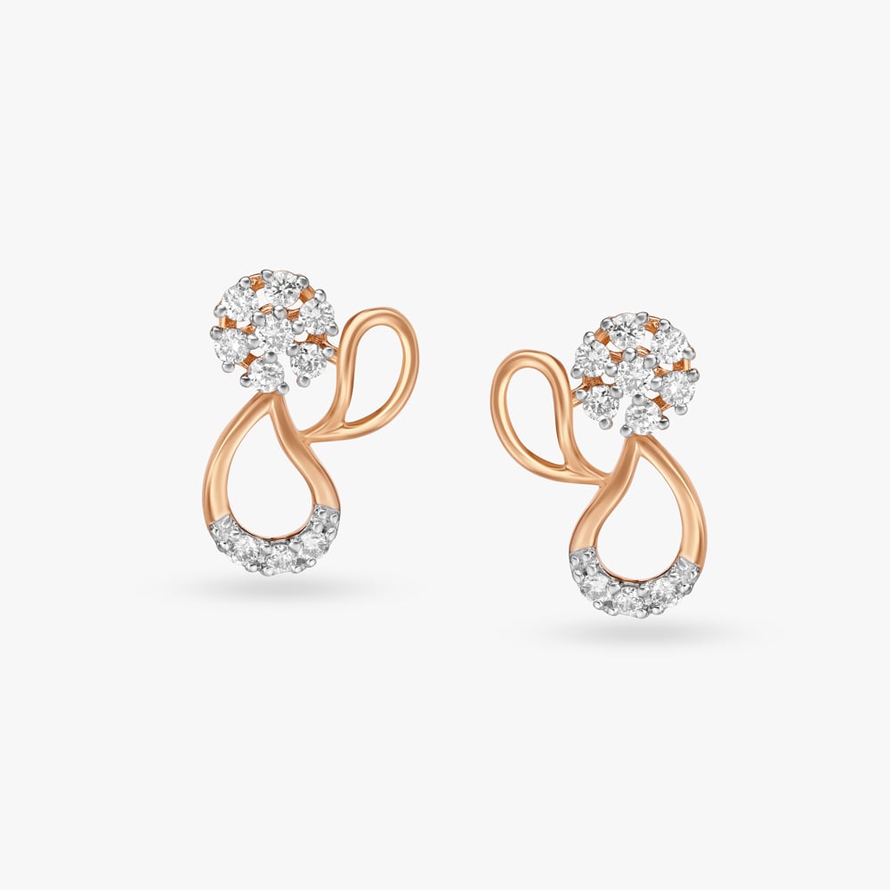 

Garden Glamour Rose Gold and Diamond Stud Earrings