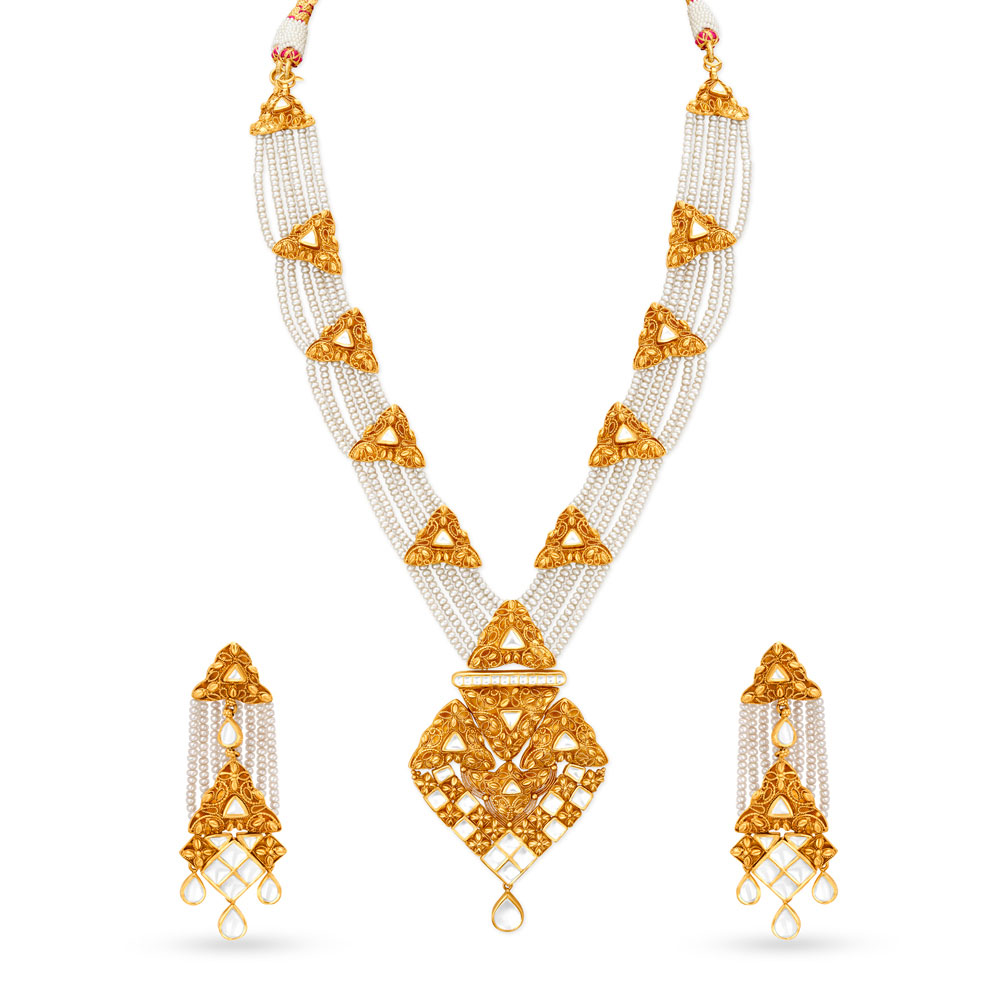 Triangular Gold Necklace Set