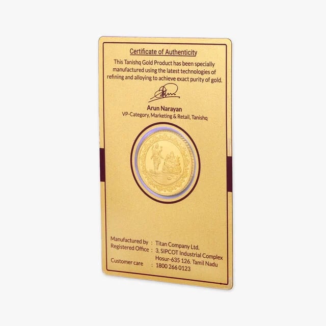 5 gram 24 Karat Gold Coin with Ganesha-Lakshmi Motif,,hi-res image number null
