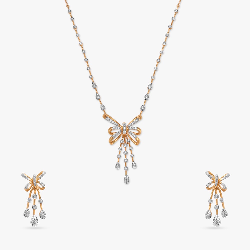Fluttering Grace Diamond Necklace Set,,hi-res image number null