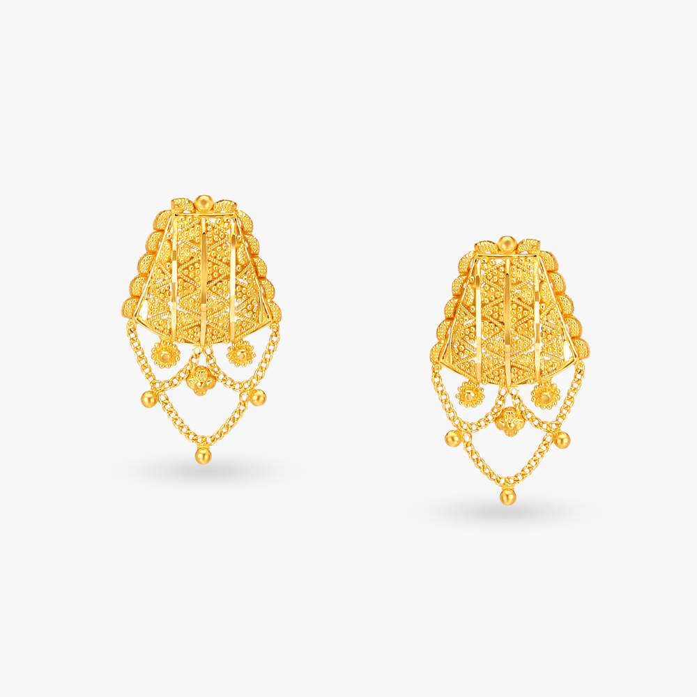 Sensuous Gold Pendant and Earrings Set,,hi-res image number null