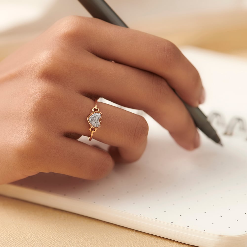Shimmering Heart Diamond Ring,,hi-res image number null