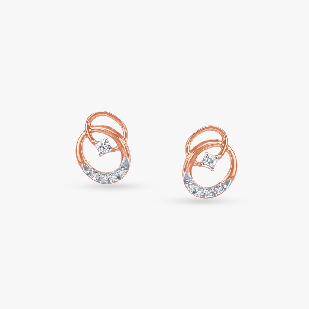 Sparkle Knot Diamond Stud Earrings,,hi-res image number null