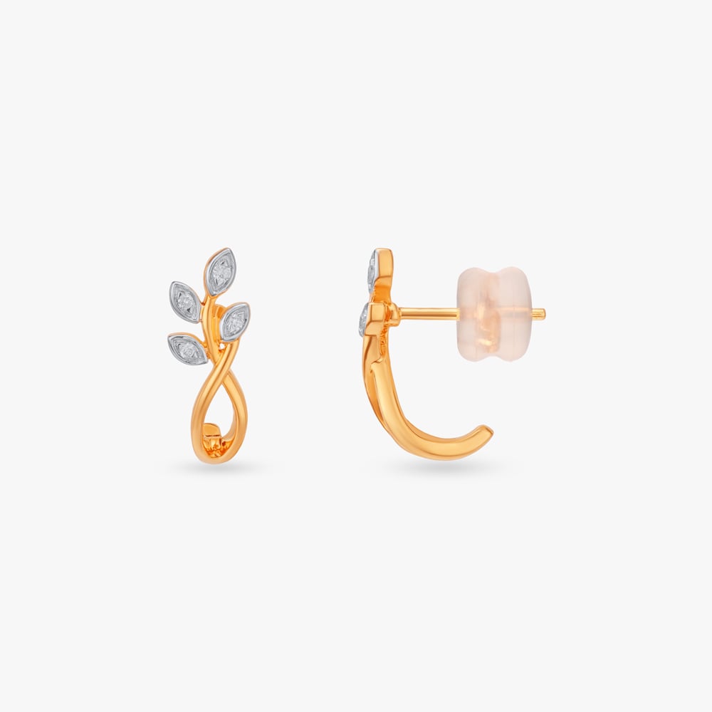 Bloom Twist Diamond Hoop Earrings,,hi-res image number null