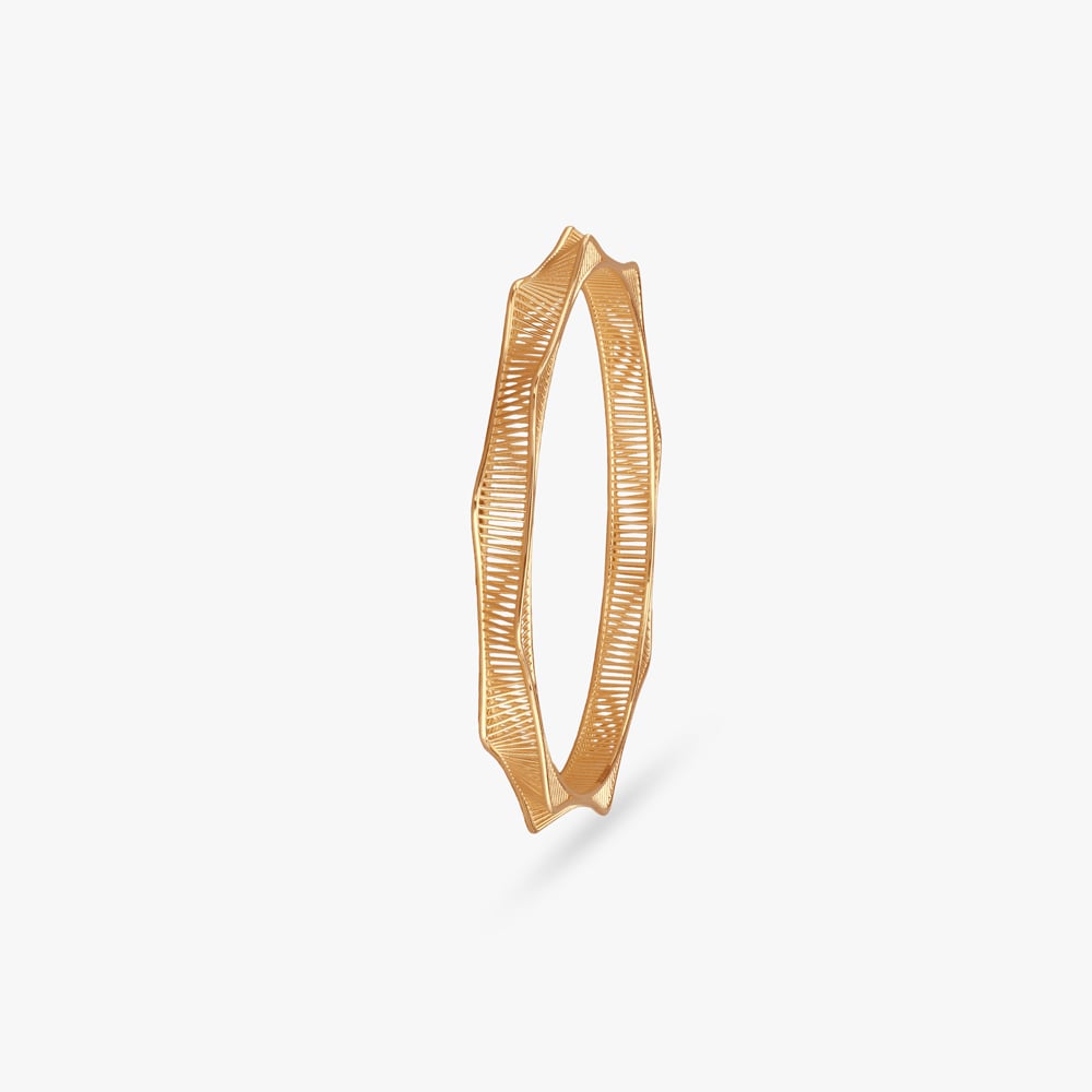 Sunwave Cut Gold Bangle,,hi-res image number null