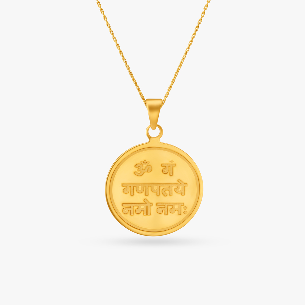 Sacred Lord Ganesha Gold Pendant,,hi-res image number null