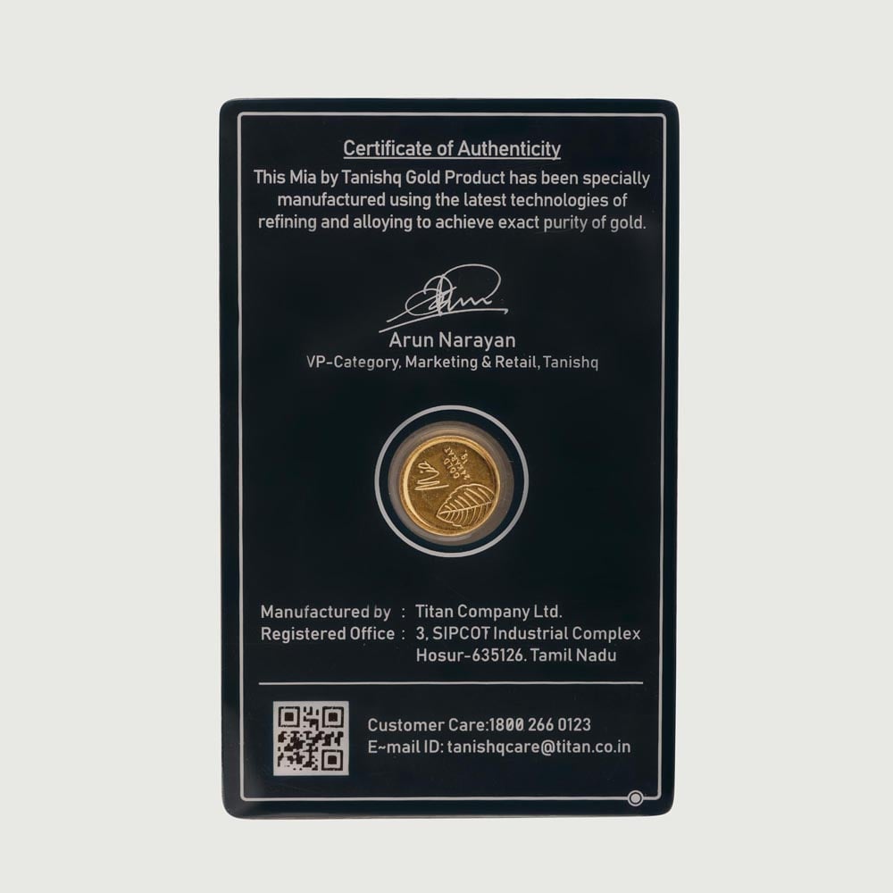 1 GM 24 Karat Tulsi Leaf Gold Coin,,hi-res image number null