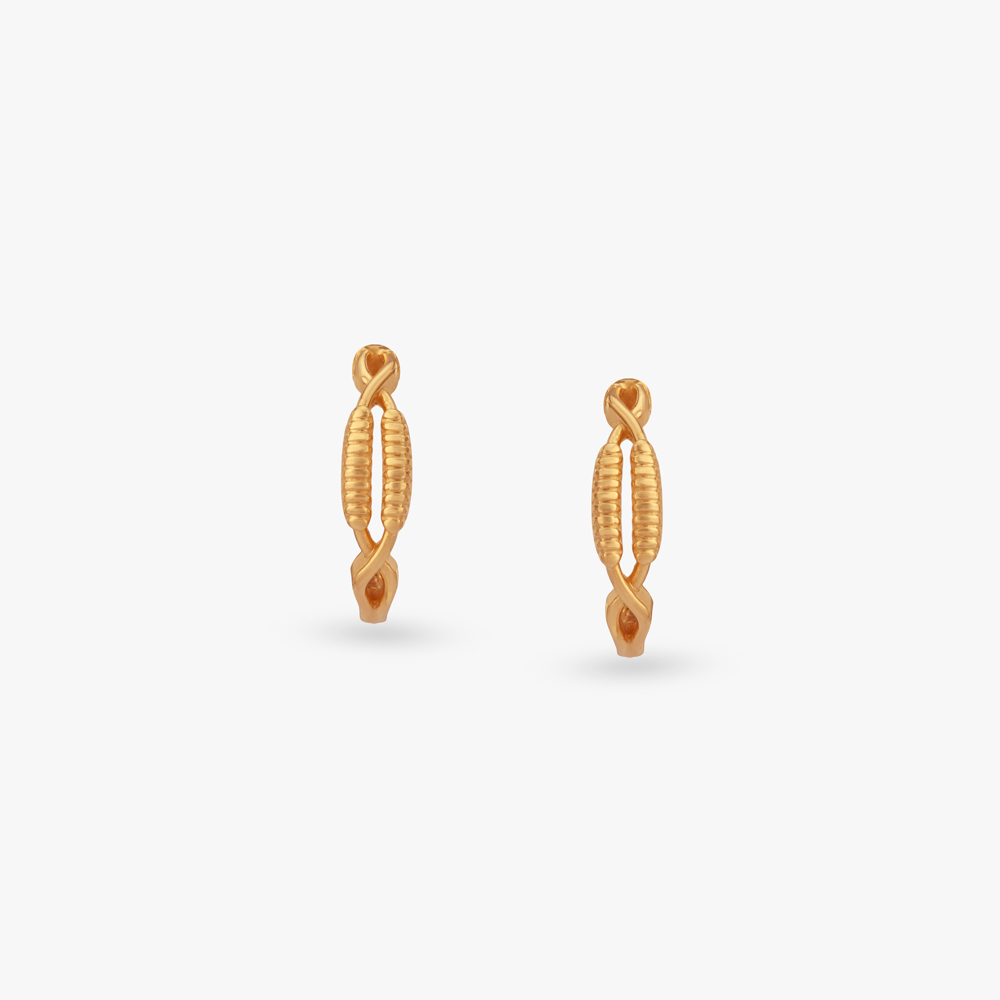 Infinity Twist Gold Hoop Earrings,,hi-res image number null