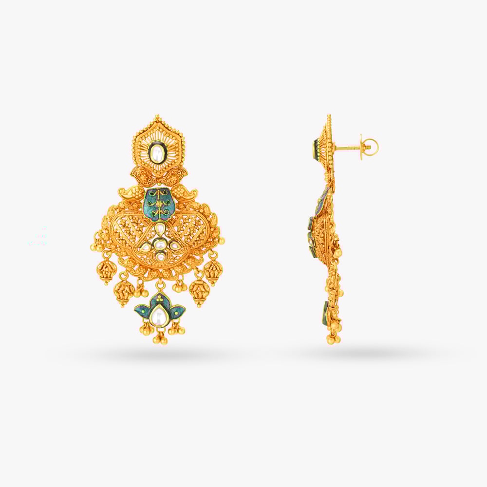 Opulent Intricate Drop Earrings,,hi-res image number null