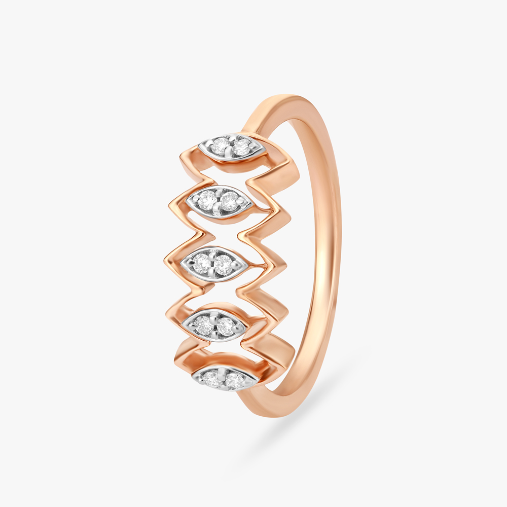 Graceful Zigzag Elegance Diamond Finger Ring
