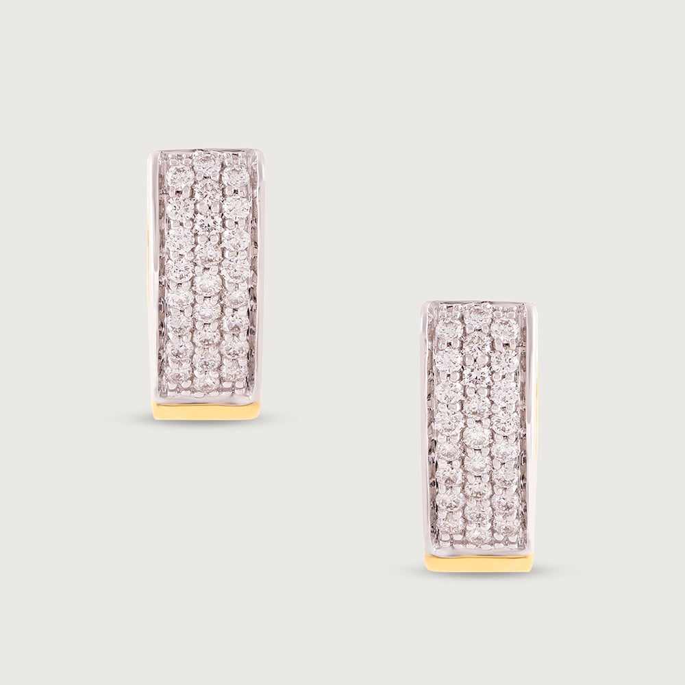 Modern Luxe Gold & Diamond Hoop Earrings,,hi-res image number null