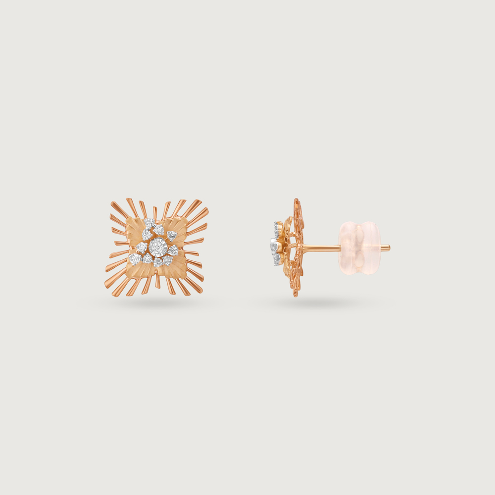 Radiant Bloom Diamond Stud Earrings,,hi-res image number null