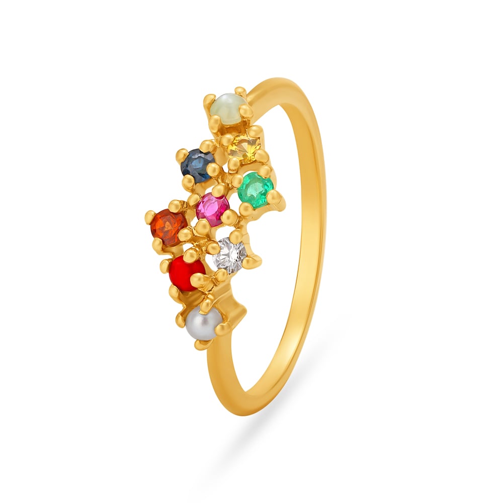 Buy Navaratna Ring in India | Chungath Jewellery Online- Rs. 30,720.00