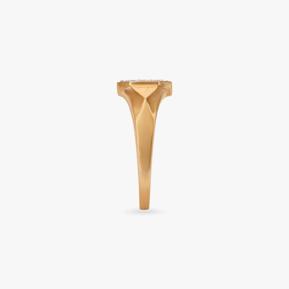Sleek Geometric Diamond Finger Ring for Men,,hi-res image number null