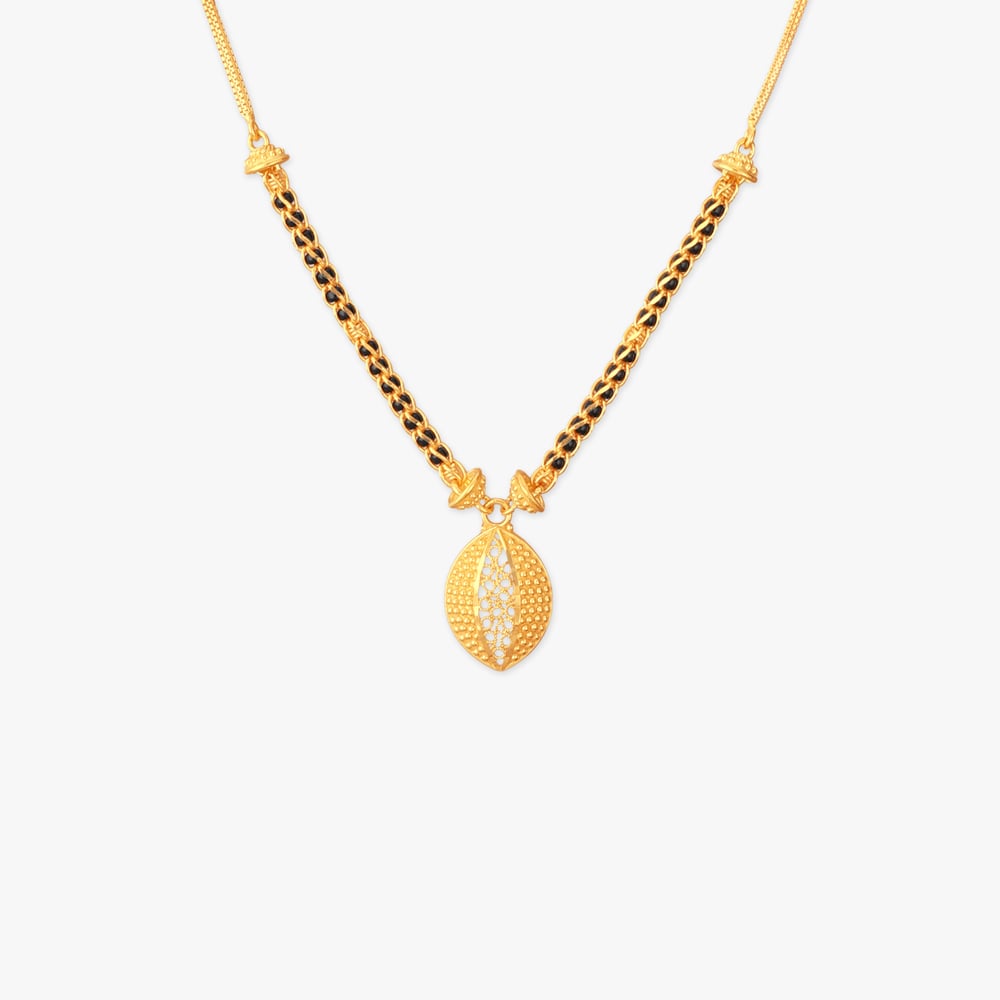 Oval Granule Pendant Mangalsutra,,hi-res image number null