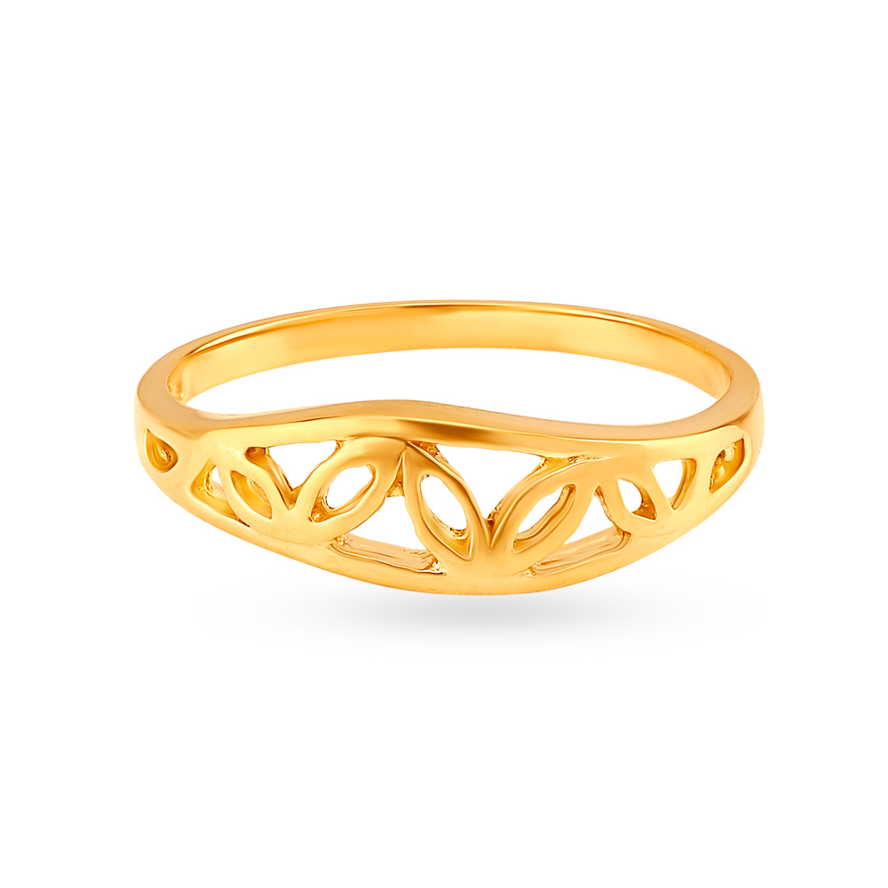 Ultra Modern Leafy Gold Finger Ring,,hi-res image number null