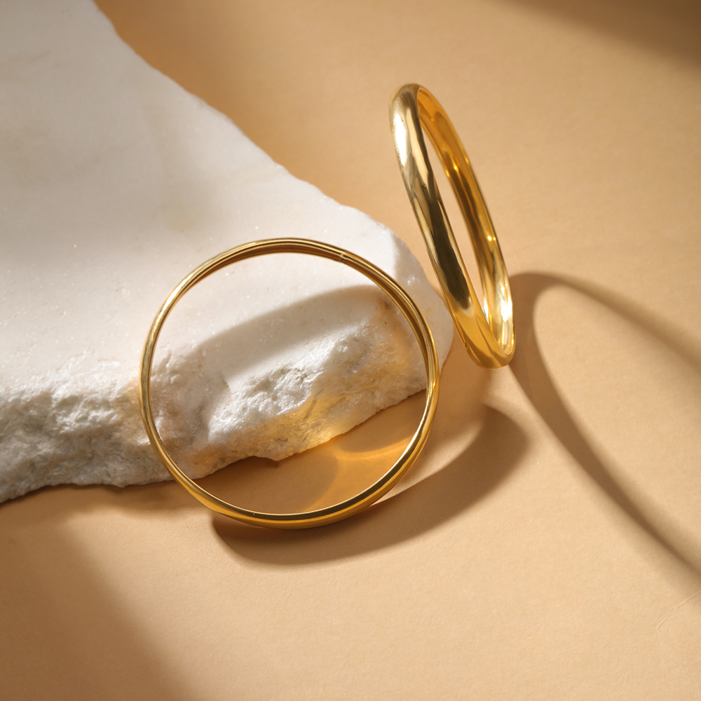 22KT Yellow Gold Sublime Minimal Bangles,,hi-res image number null