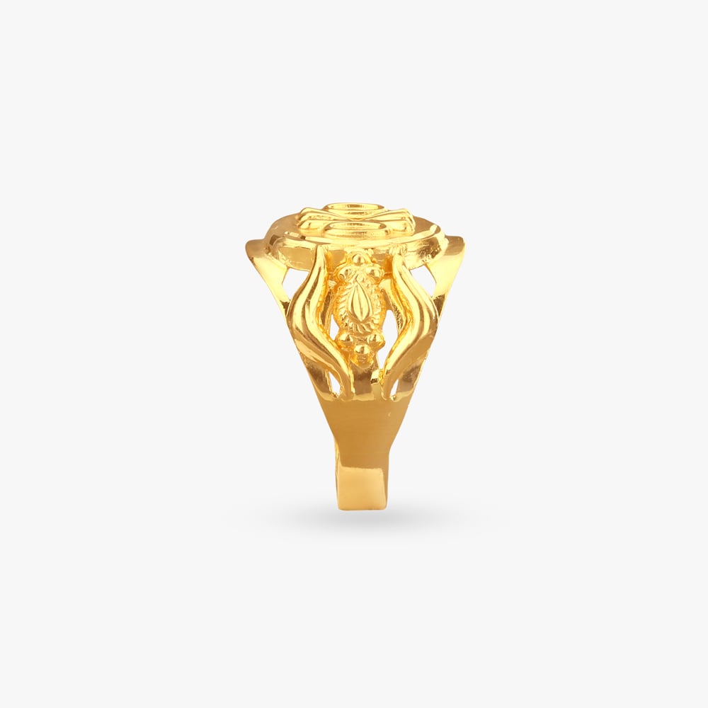 Crossmark Bold Gold Ring for Men,,hi-res image number null