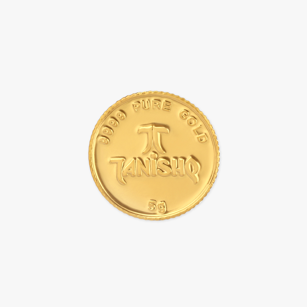 5 gram 24 Karat Gold Coin with Guru Nanak Design,,hi-res image number null