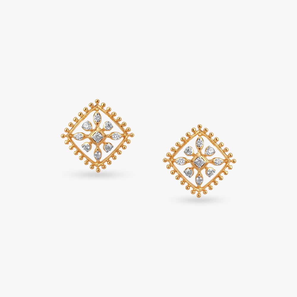 Radiant Rhombus Diamond Stud Earrings,,hi-res image number null