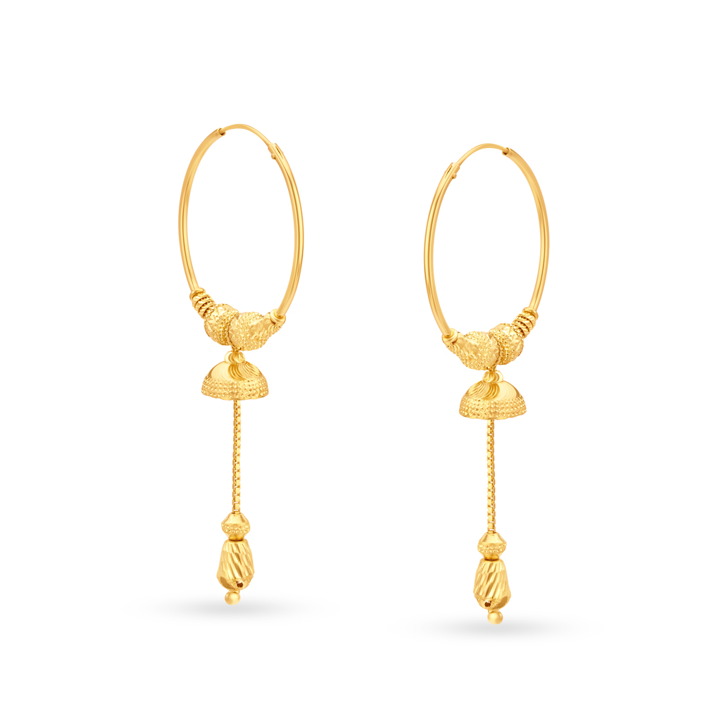 Neat 18 Karat Yellow Gold Hoop Earrings