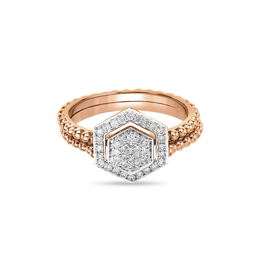 14 KT Rose Gold Circular Detachable Diamond Ring,,hi-res image number null