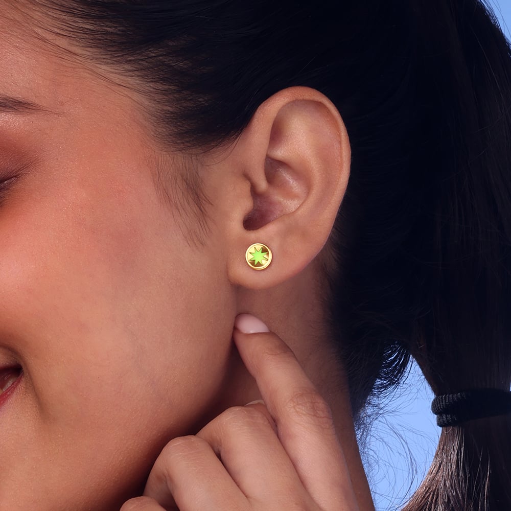 Radiant Sunset Gold Stud Earrings,,hi-res image number null