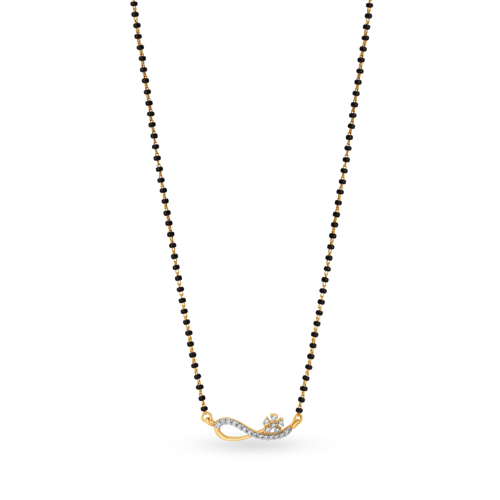 Infinity Floral Diamond Mangalsutra,,hi-res image number null