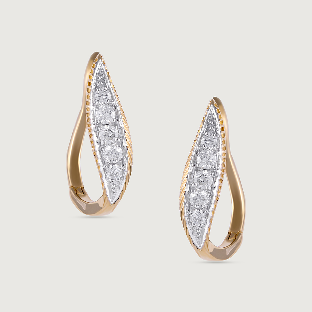Nature Luxe Gold & Diamond Hoop Earrings,,hi-res image number null