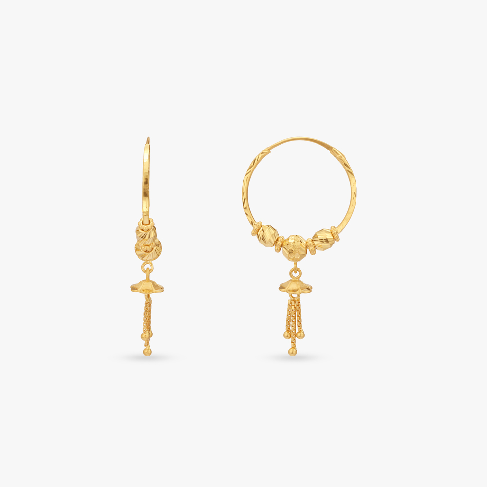 

Swirl Charm Gold Hoop Earrings
