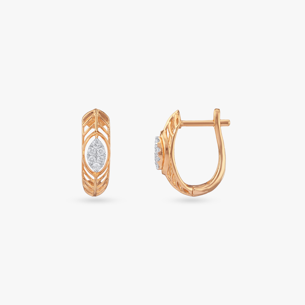 Radiant Frame Diamond Hoop Earrings,,hi-res image number null