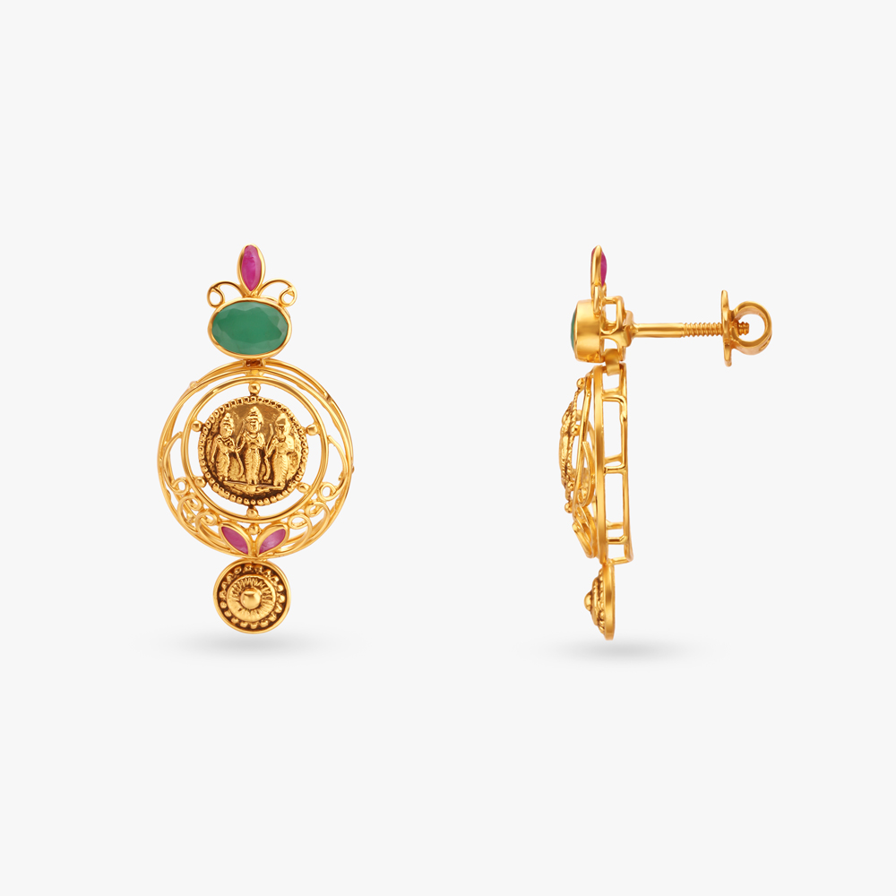 Blooming Grace Gold Drop Earrings,,hi-res image number null