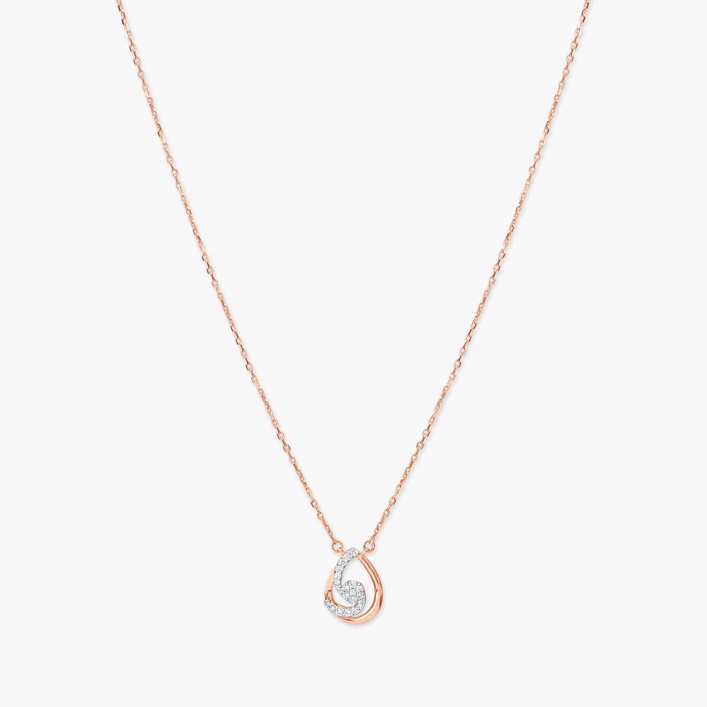 

Swirl Sparkle Diamond Pendant with Chain