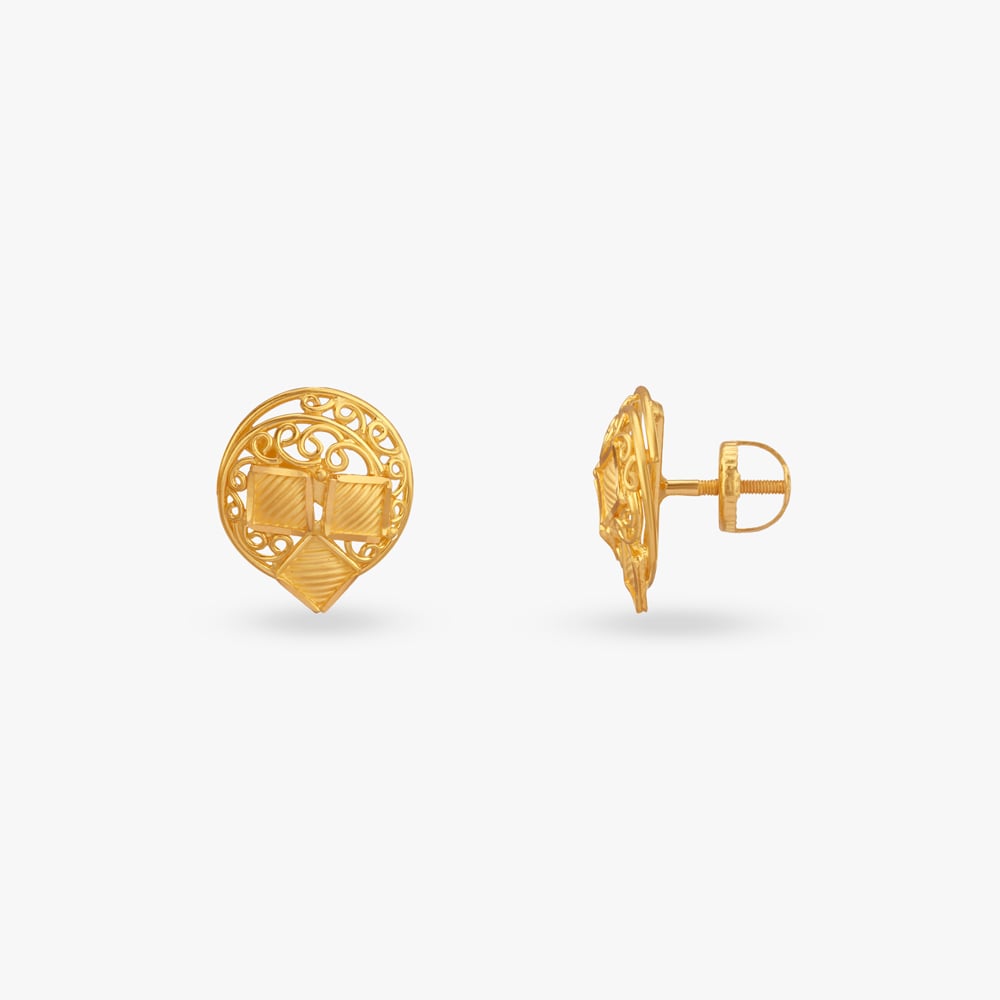 Timeless Swirl Gold Stud Earrings,,hi-res image number null