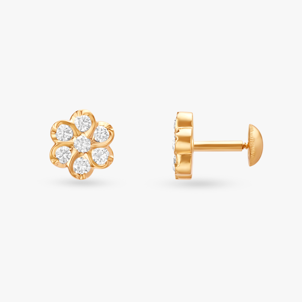 Brilliant Bloom Diamond Stud Earrings,,hi-res image number null