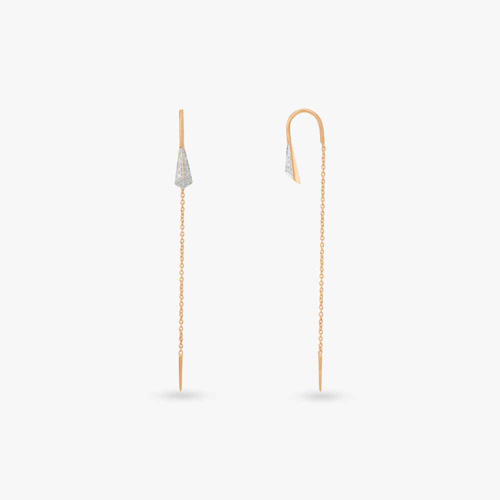 Linear Drift Diamond Drop Earrings,,hi-res image number null