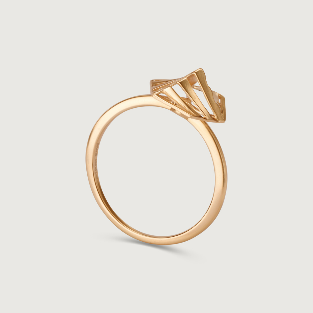 14KT Golden Geometry Finger Ring,,hi-res image number null