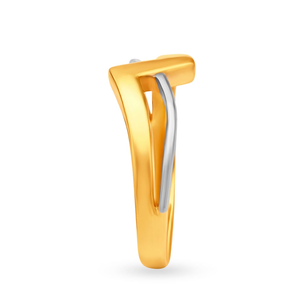 Contemporary 22 Karat Yellow Gold Geometric Finger Ring,,hi-res image number null