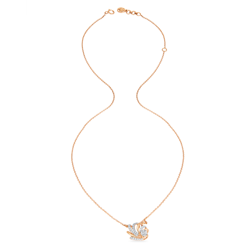14KT Rose Gold Catch Me If You Can Diamond Pendant With Chain