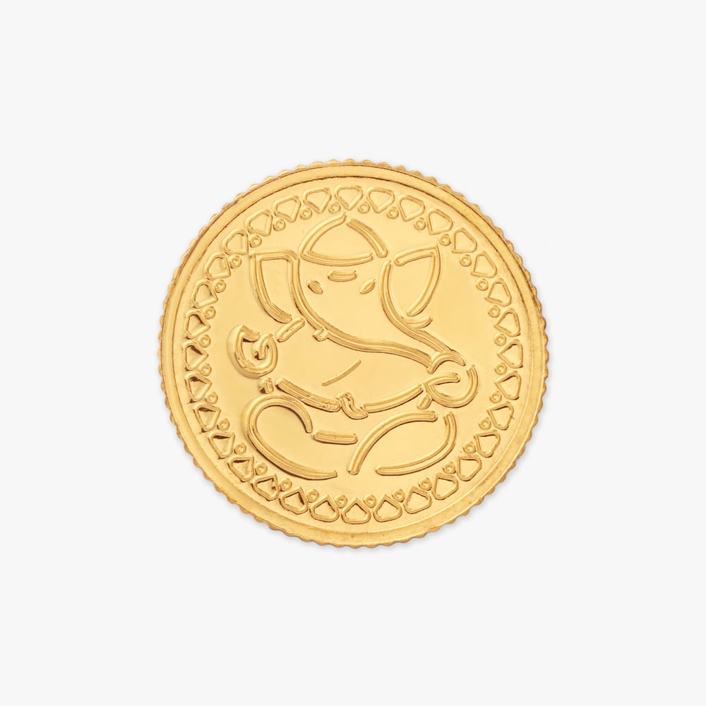 

10 gram 24 Karat Gold Coin with Ganesha Motif