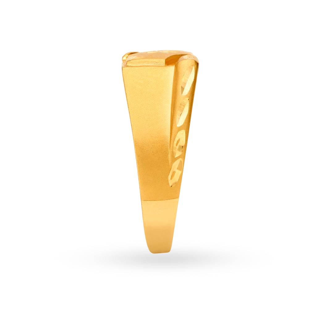 Striking 22 Karat Yellow Gold Floral Ring,,hi-res image number null