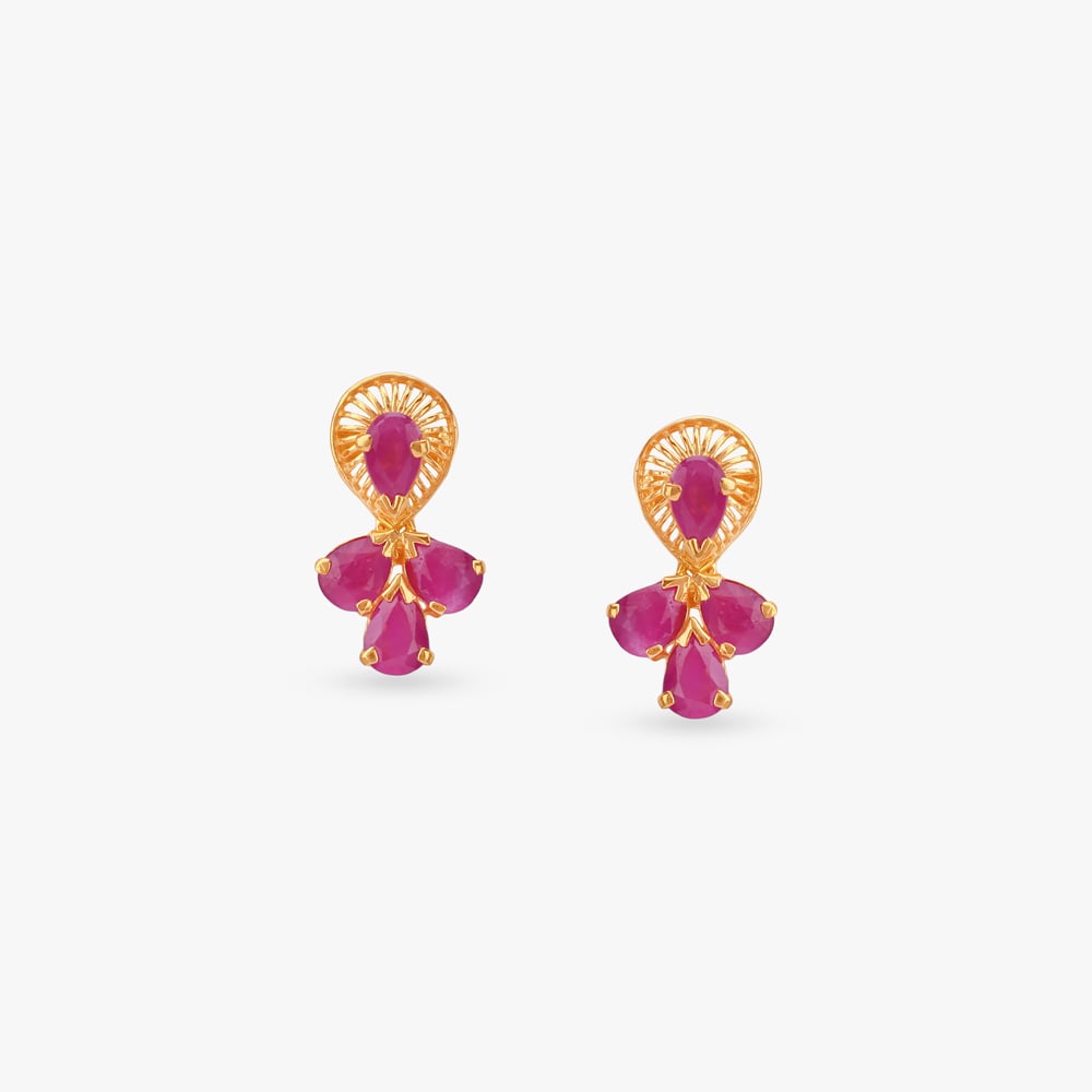 Bold Chic Ruby Stud Earrings,,hi-res image number null