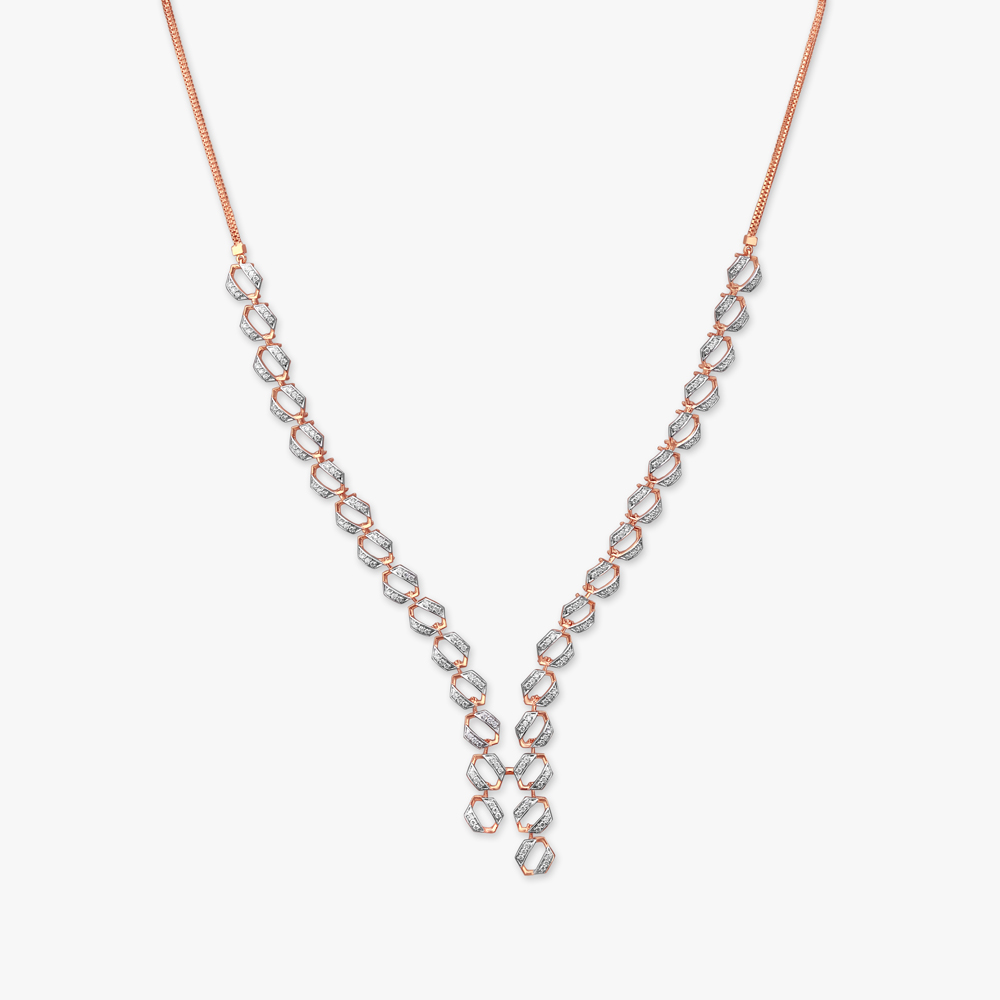 Blush Hexagon Diamond Necklace Set,,hi-res image number null