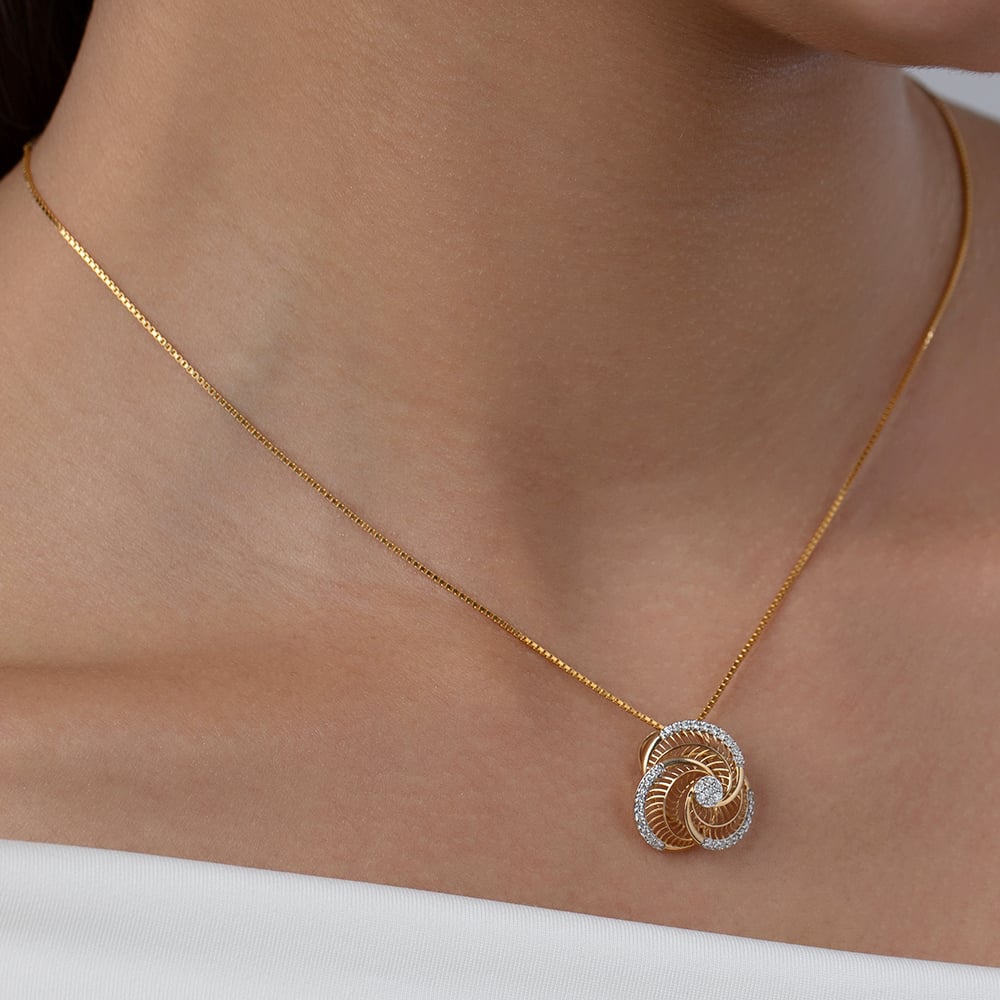 Radiant Rose Diamond & Gold Pendant,,hi-res image number null