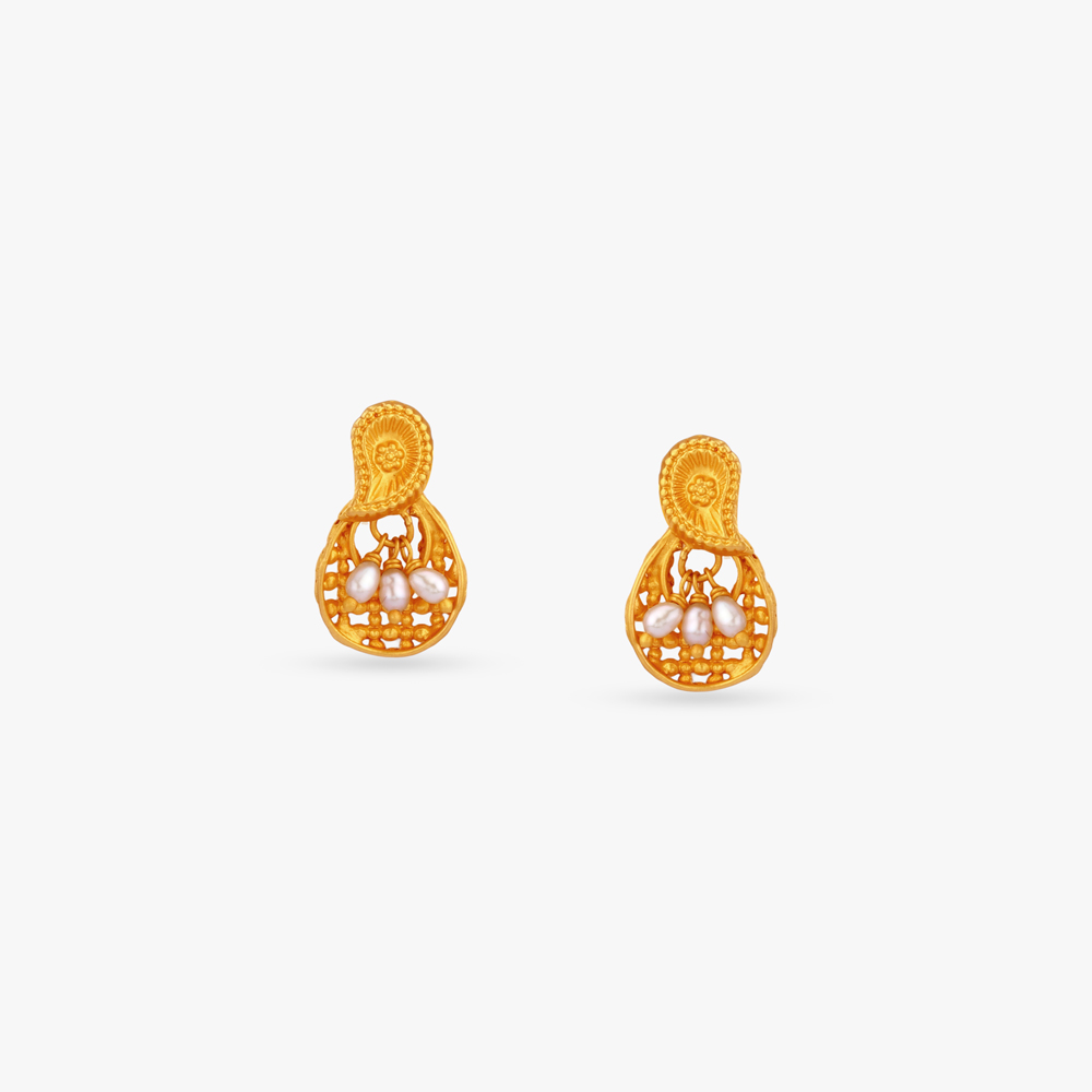 Luminous Paisley Trellis Gold Necklace Set,,hi-res image number null