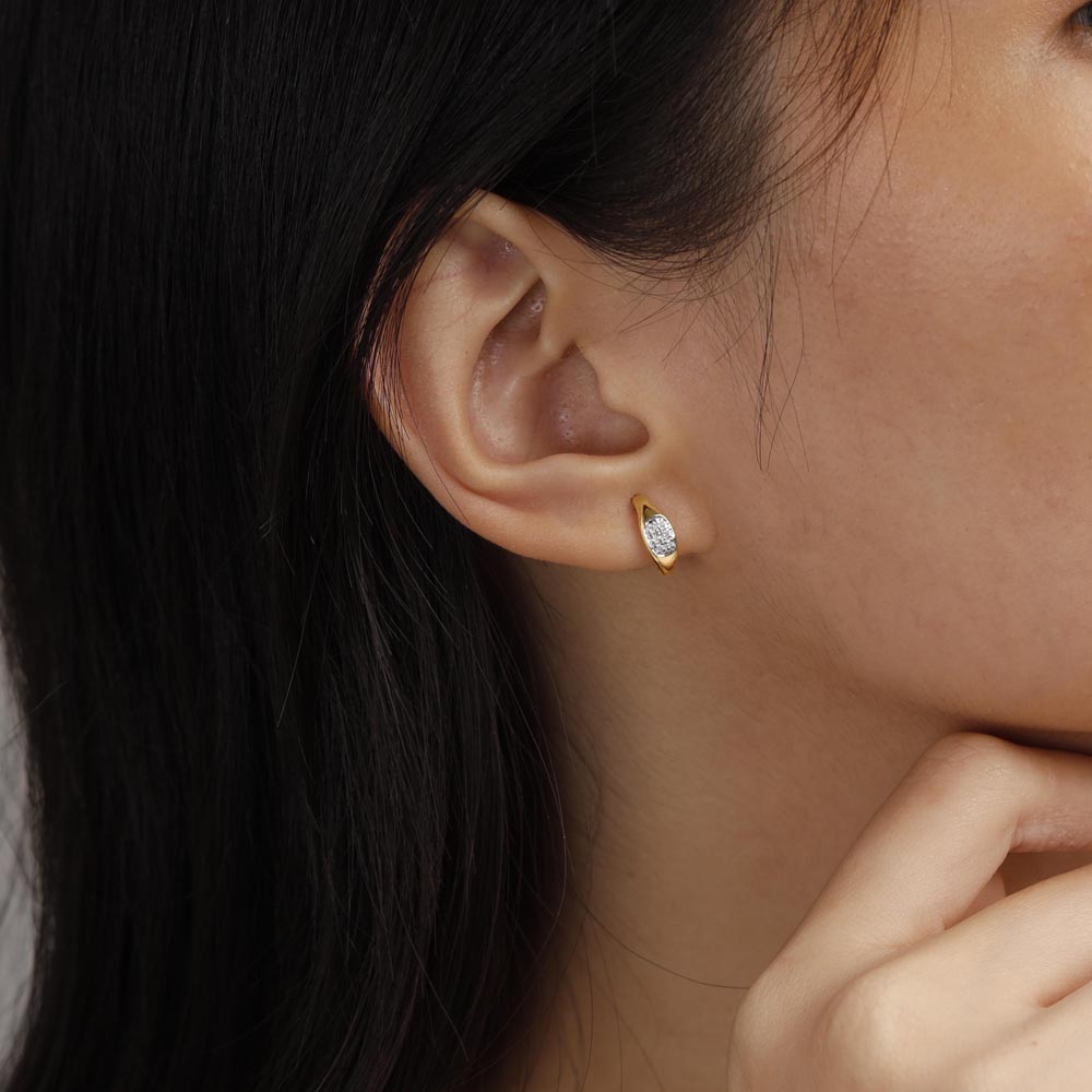 Chic Curve Diamond Hoop Earrings,,hi-res image number null