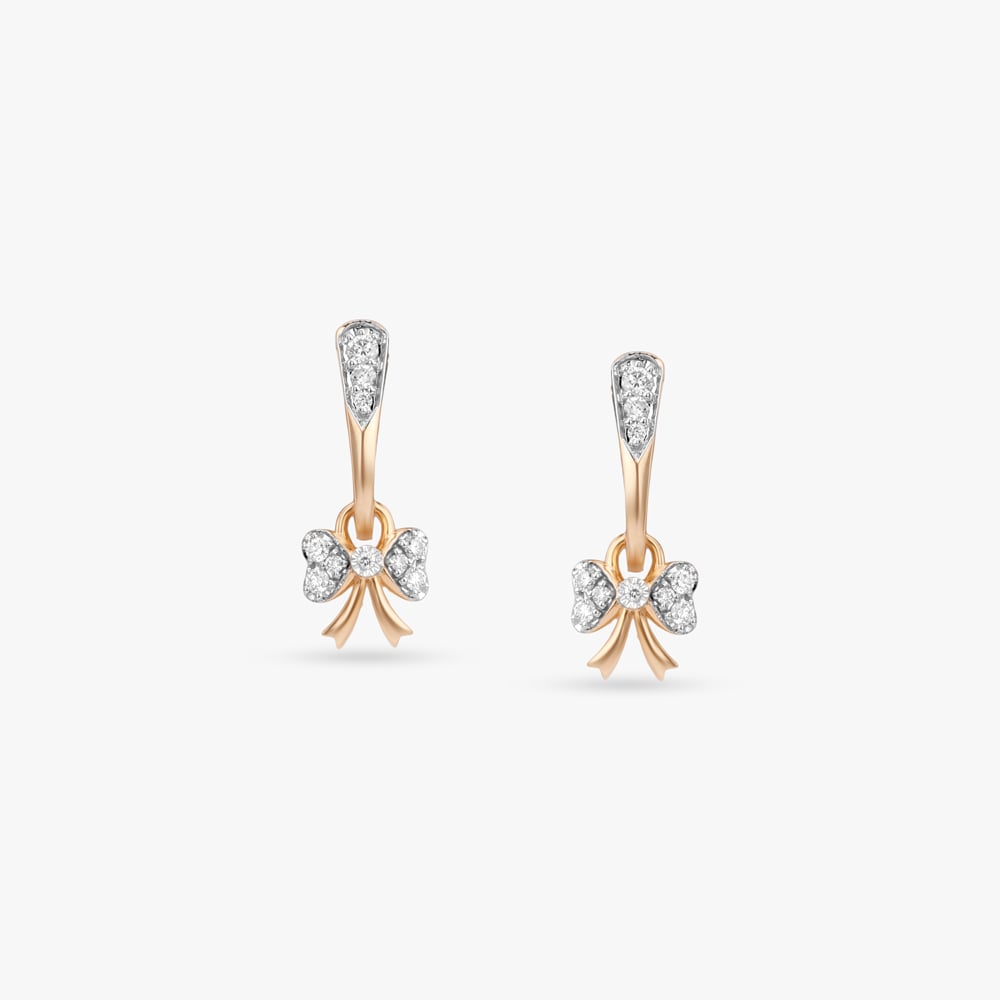 Fairy Knot Diamond Hoop Earrings for Kids,,hi-res image number null